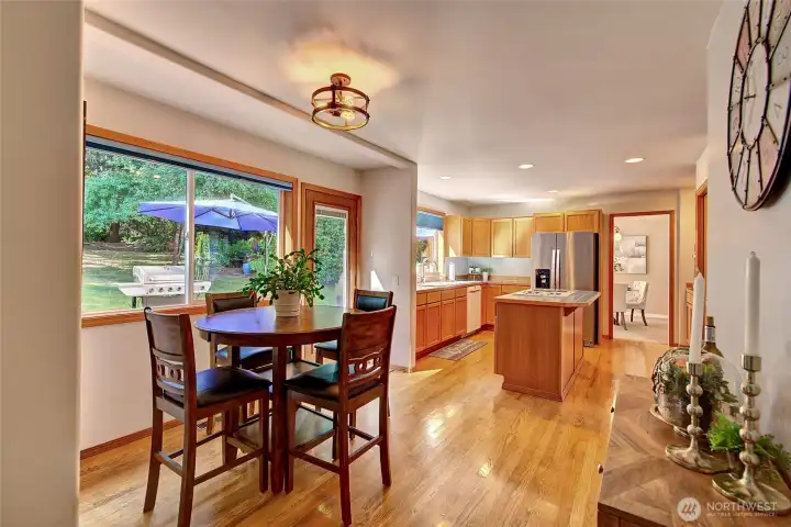 This view is taken from the family room to the dining room.