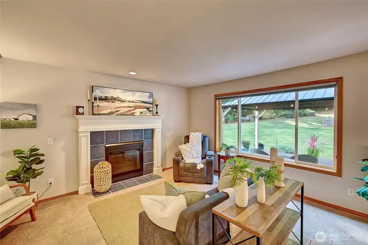 Propane fireplace will keep you cozy in the winter!