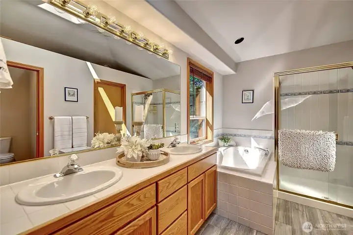 Large 5-piece primary bathroom.