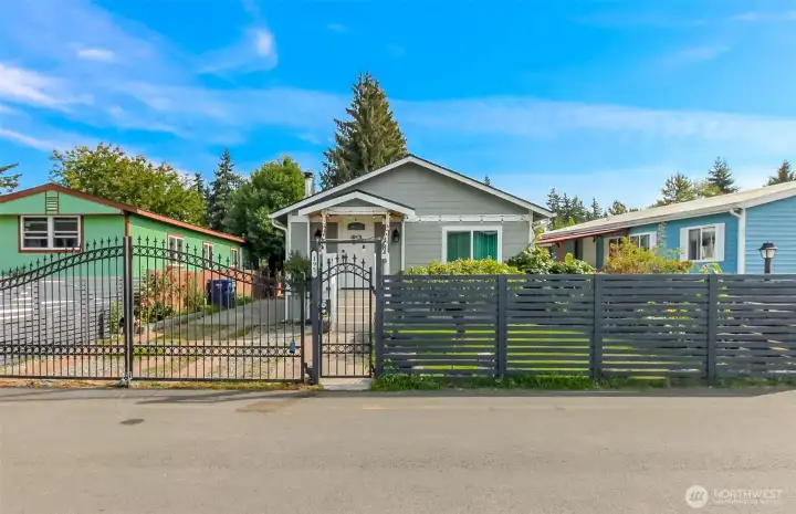 Completely gated and fenced in yard