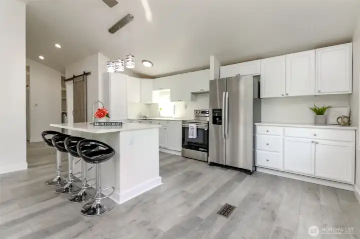 open kitchen and living room