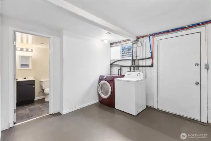Large utility room, separate lower level entry.