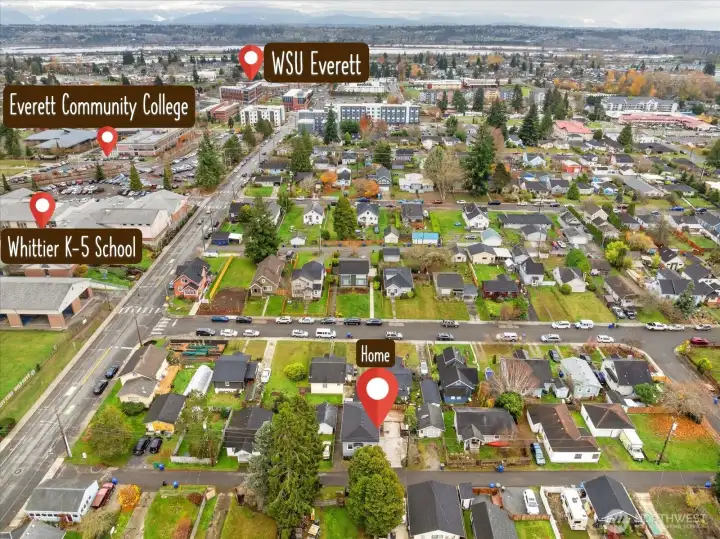 Award Winning Whittier Elementary, Everett Community College & WSU Everett Campus all nearby.