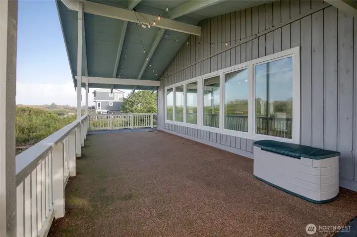 Generous covered deck