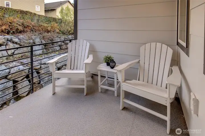 Calm deck on second floor (photos from model home)