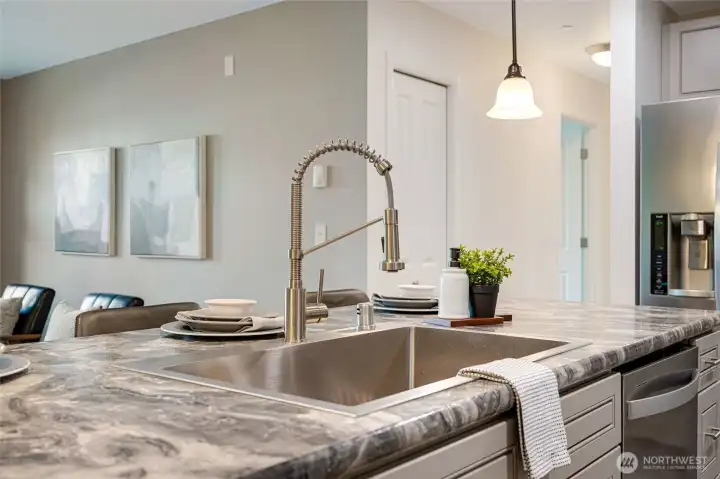 The kitchen sink is very deep.