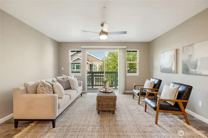 Another view of the spacious living room.