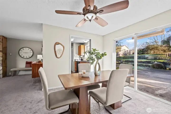 Dining room, view from hallway, through the doorway is kitchen