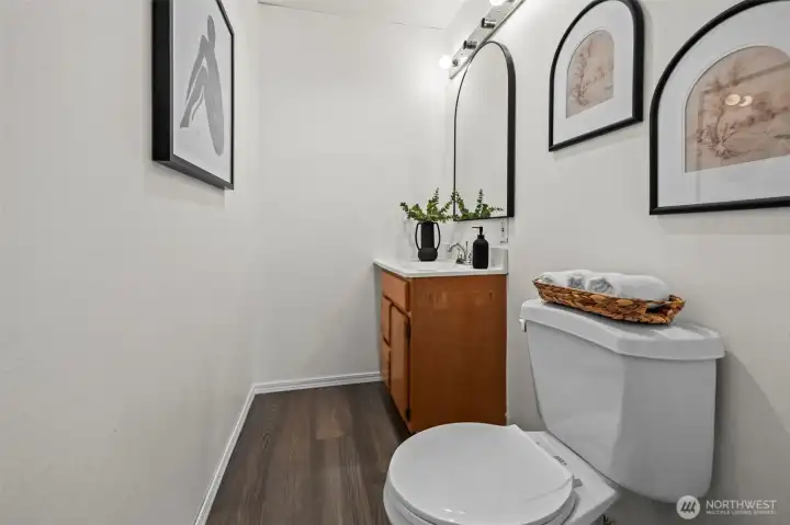 Half bath off of the family room.