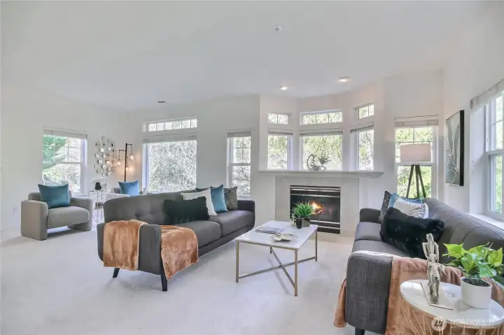 Large and numerous windows allow great natural light throughout