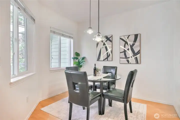 Nook conveniently located and spacious enough for a large table