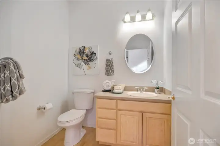 Powder room off entry