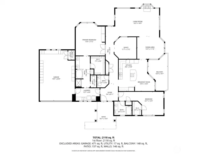 Floor plan with dimensions. Buyer to verify.