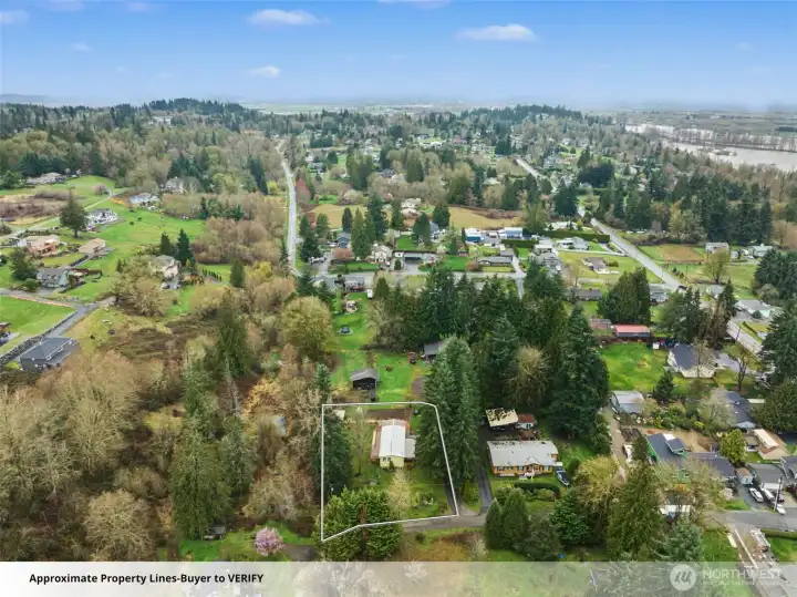 At the end of a dead-end road. Peaceful and quiet. Backs up to a quiet stream.