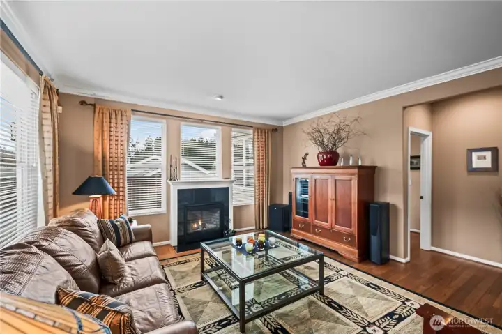 Doorway to the private primary suite from the main living area.