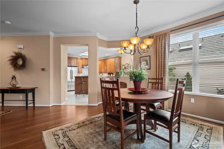 Formal dining room ideal for both intimate dinners and larger gatherings.