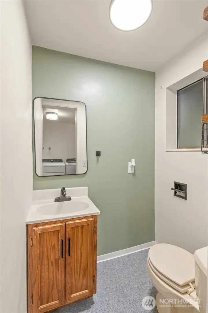 Bathroom off laundry room