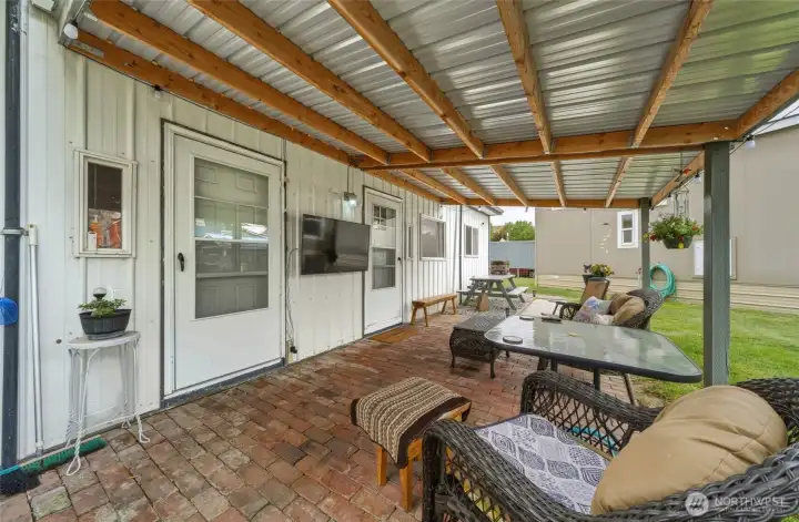 Extended Outdoor Living Space With Covered Patio