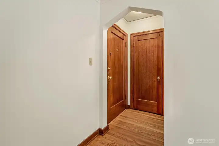 Front door on the left. Coat closet on the right. Front door on the left. Coat closet on the right.