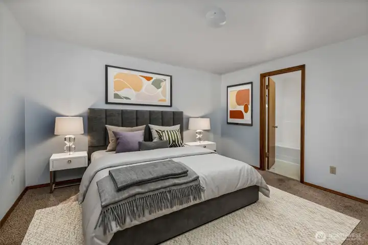Primary Bedroom virtually staged