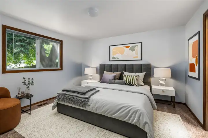 Primary Bedroom virtually staged