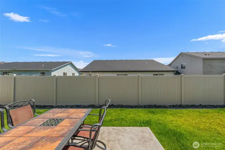 back yard is fully fenced
