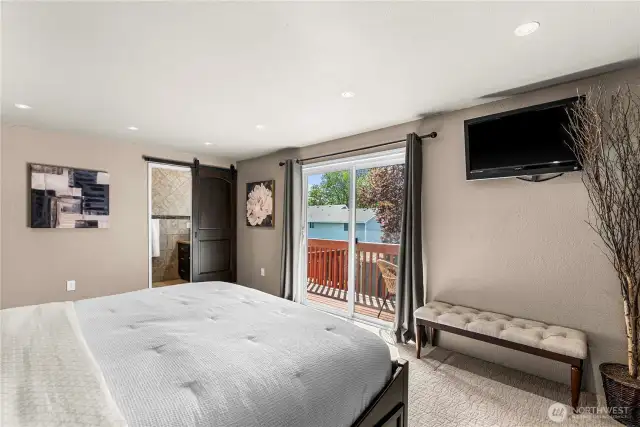 Primary bedroom with fluid layout.