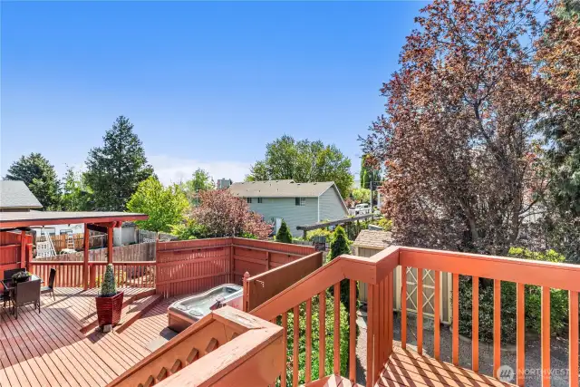 Multi-level back deck.