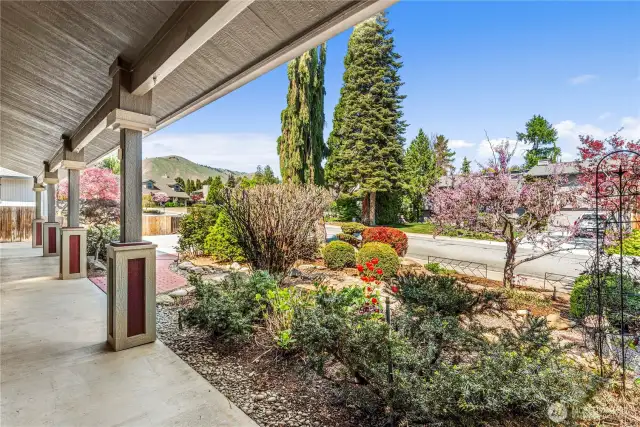 Lovely covered front door entry.