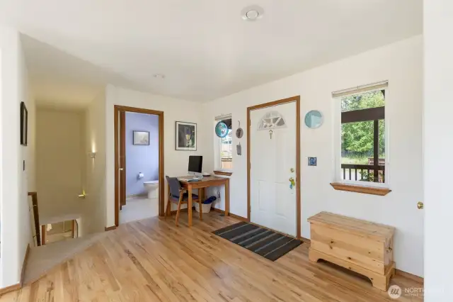 Entry area with powder room