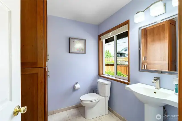 Powder room off entry