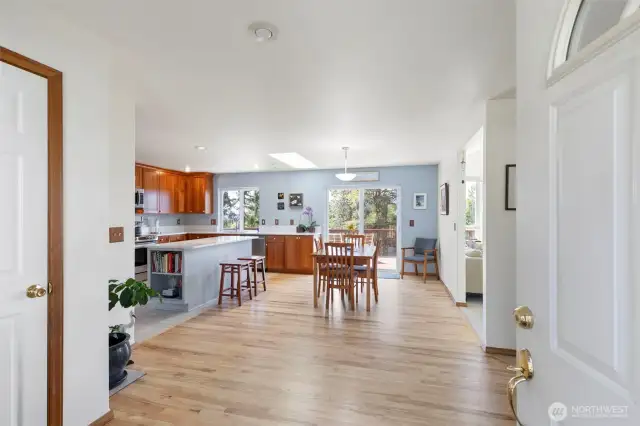Kitchen and dining from entry