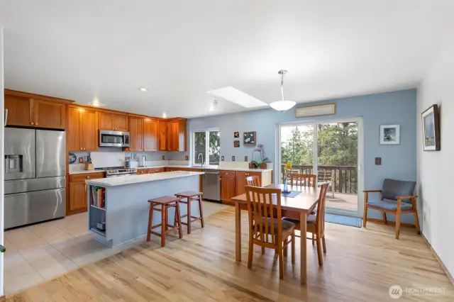 Open kitchen and dining
