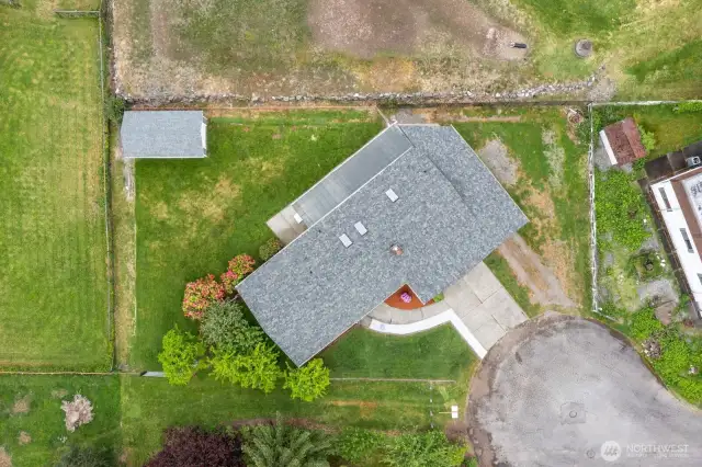 Great lot sits at back of quiet cul-de-sac.