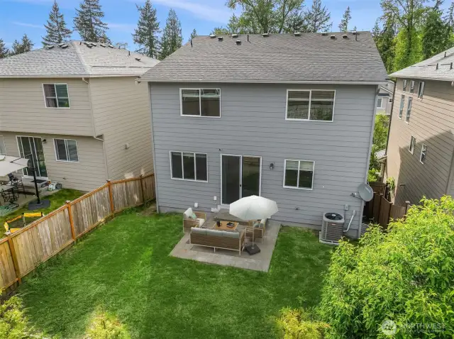 Fenced Back Yard with Patio