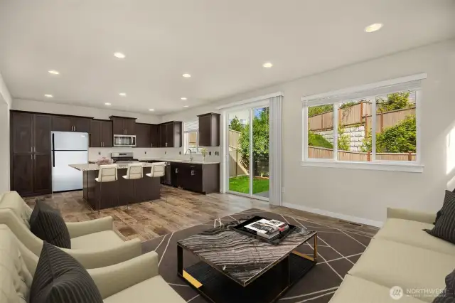 Open Floor Concept with Kitchen & Family Room
