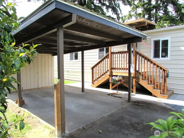LOT RENT IS A LOW $660.00 P/M, (SWR./ GARB. INCL'D). COVERED PARKING W/ BUILT-IN STOAGE SHED. ALL CARPORT STRUCTURES ARE MAINTAINED BY PARK STAFF.