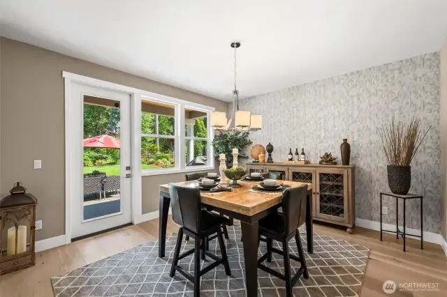 Dining room with door out to patio