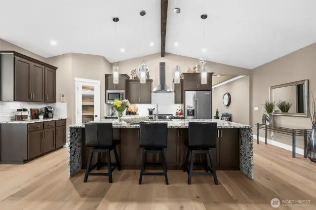 Beautiful chef's kitchen has everything you need to prepare food and entertain a crowd or a few.