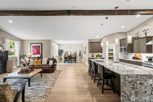 This open floor plan allows space between living and working area