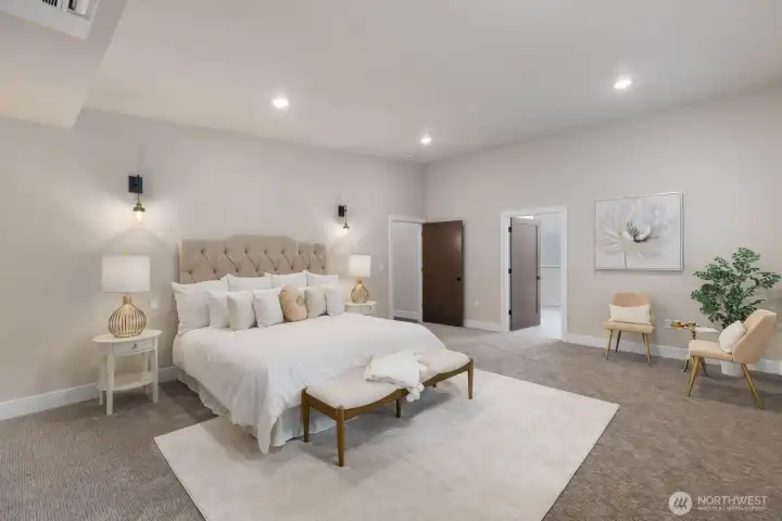 Spacious primary bedroom