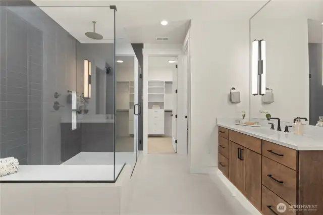 This Spa like primary bath suite feels like you are on a holiday!