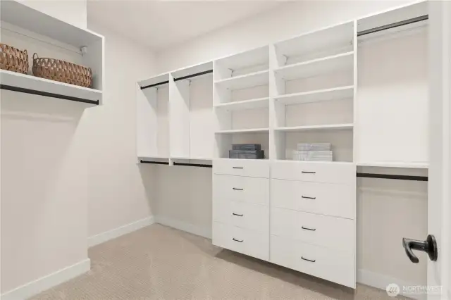 Closet organizers are found here to help keep your garments easy to access.