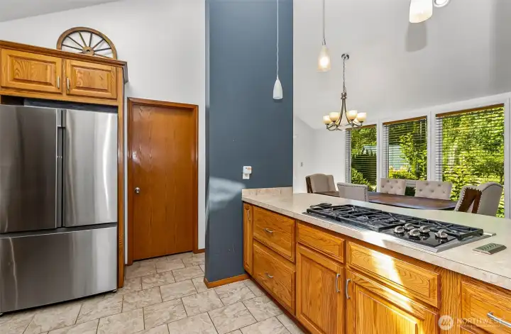 This door leads to the large pantry/storage room with access to the patio.