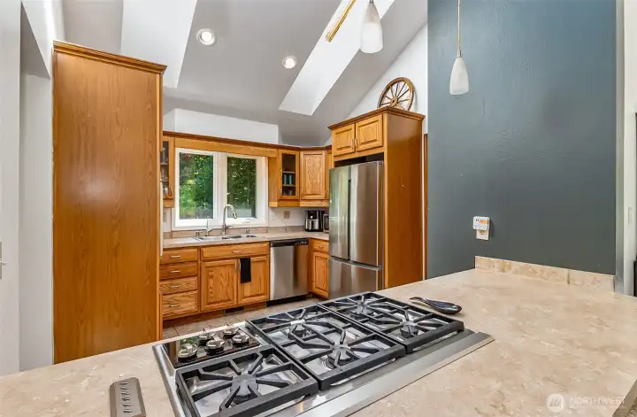 5 burner gas range.