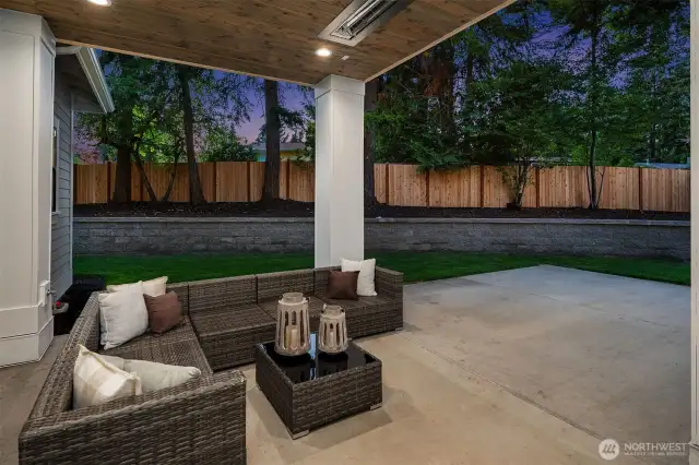 Secluded outdoor covered living area