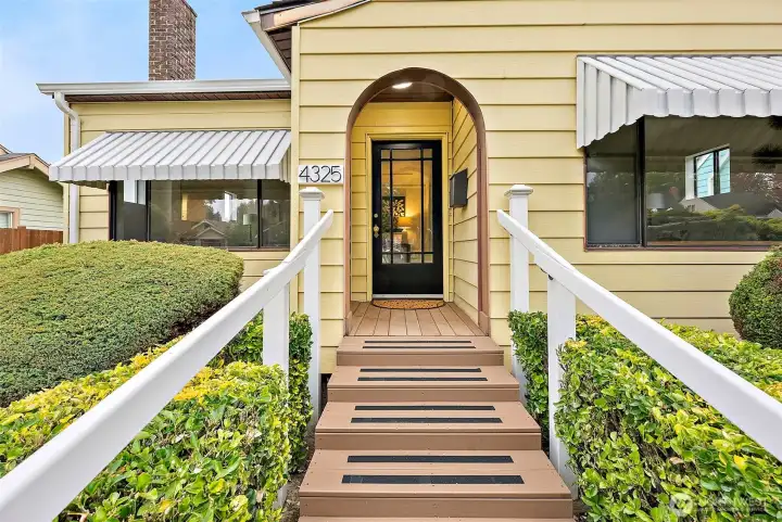Entryway presents a welcoming front path.