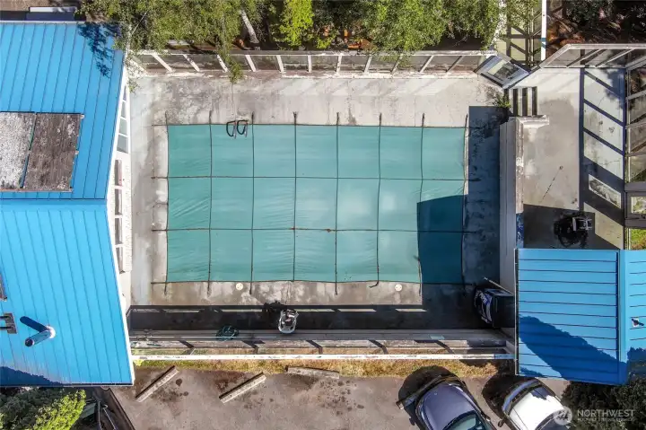 aerial of pool