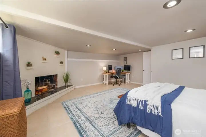 Fire place adds a personal touch.