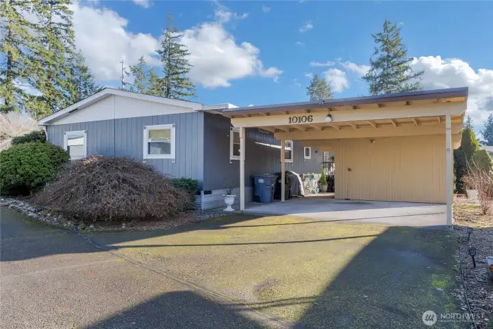 Side View and 2 Car Carport